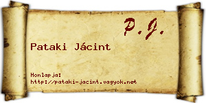 Pataki Jácint névjegykártya